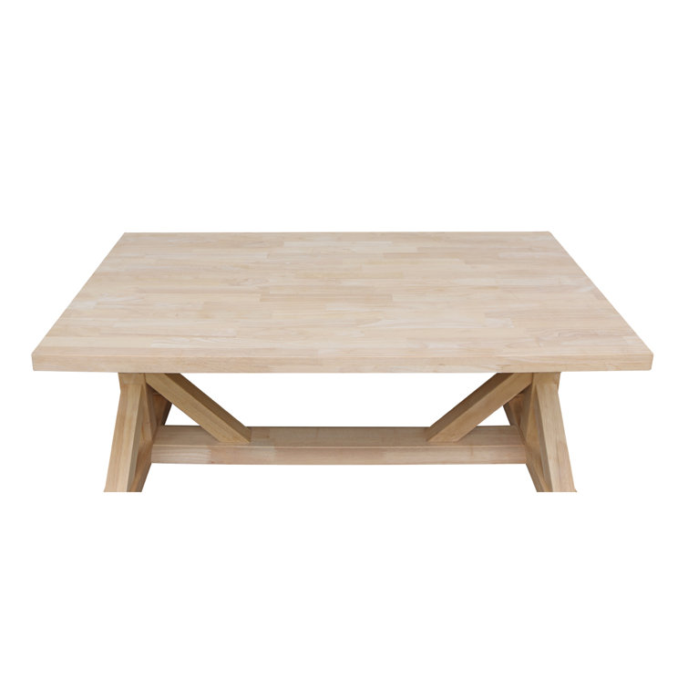 August Grove® Philippine Solid Wood Trestle Coffee Table Wayfair